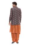 Shop_Soup By Sougat Paul_Blue Cotton, Muslin Slub Printed Bundi And Kurta Set _at_Aza_Fashions