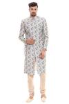 Soup By Sougat Paul Beige Cotton, Muslin Slub Printed Sherwani Set Online at Aza Fashions Soup By Sougat Paul_Beige Cotton, Muslin Slub Printed Sherwani Set _Online_at_Aza_Fashions