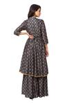 Shop_Soup by Sougat Paul_Blue Malaysian Silk Printed Kurta Set _at_Aza_Fashions