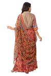 Shop_Soup By Sougat Paul_Red Organza, Malaysian Silk Printed Lehenga Set _at_Aza_Fashions