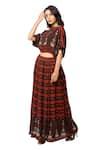 Buy_Soup by Sougat Paul_Brown Cotton Silk Printed Lehenga Set _Online_at_Aza_Fashions