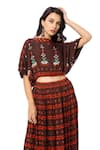 Shop_Soup by Sougat Paul_Brown Cotton Silk Printed Lehenga Set _Online_at_Aza_Fashions