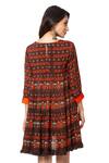 Shop_Soup By Sougat Paul_Brown Cotton Silk Printed Dress _at_Aza_Fashions