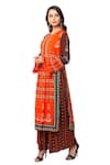 Buy_Soup by Sougat Paul_Orange Cotton Silk Printed Kurta And Palazzo Set _Online_at_Aza_Fashions