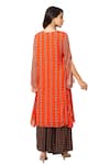 Shop_Soup by Sougat Paul_Orange Cotton Silk Printed Kurta And Palazzo Set _at_Aza_Fashions