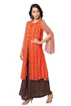 Buy_Soup by Sougat Paul_Orange Cotton Silk Printed Kurta And Palazzo Set _Online_at_Aza_Fashions