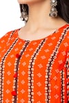 Shop_Soup by Sougat Paul_Orange Cotton Silk Printed Kurta And Palazzo Set _Online_at_Aza_Fashions