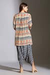 Shop_Soup by Sougat Paul_Blue Crepe Round Printed Jumpsuit With Jacket _at_Aza_Fashions