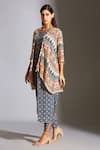 Buy_Soup by Sougat Paul_Blue Crepe Round Printed Jumpsuit With Jacket _Online_at_Aza_Fashions