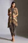 Buy_Soup By Sougat Paul_Blue Crepe Round Printed Dress With Jacket _Online_at_Aza_Fashions