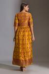 Shop_Soup by Sougat Paul_Yellow Silk Printed Dress With Jacket_at_Aza_Fashions