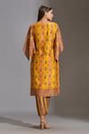 Shop_Soup By Sougat Paul_Yellow Malaysian Silk Round Embroidered Kurta And Pant Set _at_Aza_Fashions