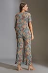 Shop_Soup By Sougat Paul_Blue Sequins Fabric Asymmetric Embroidered Top And Pant Set _at_Aza_Fashions