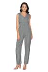 Buy_Soup By Sougat Paul_Green Twill, Sequin Fabric V Neck Printed Jumpsuit With Jacket _Online_at_Aza_Fashions