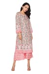 Soup By Sougat Paul_Pink Malaysian Silk Round Printed Kurta And Pant Set _Online_at_Aza_Fashions