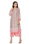 Buy_Soup By Sougat Paul_Pink Malaysian Silk Round Printed Kurta And Pant Set _at_Aza_Fashions