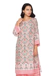 Buy_Soup By Sougat Paul_Pink Malaysian Silk Round Printed Kurta And Pant Set _Online_at_Aza_Fashions