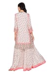 Shop_Soup By Sougat Paul_Pink Chiffon Round Printed Kurta And Sharara Set _at_Aza_Fashions