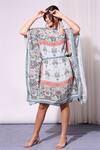 Buy_Soup By Sougat Paul_Blue Cotton Silk Round Printed Kaftan  _Online_at_Aza_Fashions