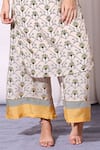Soup By Sougat Paul_Yellow Tussar Round Printed Jacket And Kurta Set _at_Aza_Fashions