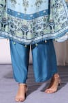 Buy_Soup By Sougat Paul_Blue Cotton Silk Round Printed Kaftan And Pant Set _Online_at_Aza_Fashions