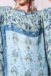Soup By Sougat Paul_Blue Cotton Silk Round Printed Kaftan And Pant Set _Online_at_Aza_Fashions