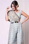 Buy_Soup By Sougat Paul_Blue Cotton Silk Round Printed Jumpsuit _Online_at_Aza_Fashions