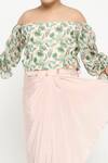 Buy_Soup by Sougat Paul_Pink Chiffon Draped Skirt Set  _Online_at_Aza_Fashions