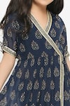 Shop_Soup By Sougat Paul_Blue Chiffon Embroidery Printed Dress _Online_at_Aza_Fashions