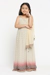 Buy_Soup By Sougat Paul_Beige Net, Crepe Embroidery Printed Lehenga Set _Online_at_Aza_Fashions