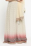 Shop_Soup By Sougat Paul_Beige Net, Crepe Embroidery Printed Lehenga Set _Online_at_Aza_Fashions