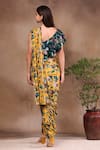 Shop_Soup by Sougat Paul_Yellow Muslin Slub Printed Pre-draped Saree With Blouse_at_Aza_Fashions