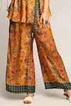 Soup By Sougat Paul_Yellow Satin Batik Prints Round Pant Set _at_Aza_Fashions