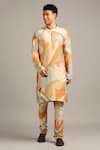 Buy Soup By Sougat Paul Multi Color Leather, Muslin Slub Abstract Cutwork Bundi And Printed Kurta Set Online at Aza Fashions Buy_Soup By Sougat Paul_Multi Color Leather, Muslin Slub Abstract Cutwork Bundi And Printed Kurta Set _Online_at_Aza_Fashions