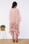 Shop_Soup By Sougat Paul_Pink Top And Bottom  Silk & Jacket  Shimmer Floral Print & Kaftan & Pant Set _at_Aza_Fashions