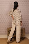 Shop_Soup by Sougat Paul_Beige Crepe And Embroidery Sarouk & Sequin Boat Tunic & Palazzo Set _at_Aza_Fashions