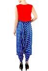 Shop_Soup by Sougat Paul_Blue Crepe Round Printed Dhoti Pant Set For Women_at_Aza_Fashions