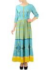 Buy_Soup by Sougat Paul_Blue Printed Dress For Women_at_Aza_Fashions