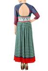 Shop_Soup by Sougat Paul_Blue Viscose Round Printed Midi Dress For Women_at_Aza_Fashions