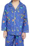 Buy_Knitting Doodles_Blue 100% Cotton Print Abstract Space Night Suit _Online_at_Aza_Fashions
