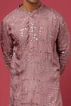 Buy_Spring Break_Purple Polyester Cotton Embroidered Kurta Set_Online_at_Aza_Fashions