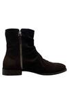 Dmodot_Green Suede Ankle Boots_Online_at_Aza_Fashions