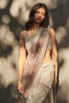 Shop_Seema Gujral_Brown Georgette Sequin Embellished Saree With Blouse_at_Aza_Fashions