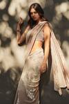 Seema Gujral_Brown Georgette Sequin Embellished Saree With Blouse_Online_at_Aza_Fashions