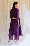 Shop_Nirjara_Purple Kurta Chanderi  Pant Organza Round And Set  _at_Aza_Fashions