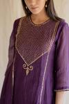 Shop_Nirjara_Purple Kurta Chanderi  Pant Organza Round And Set  _Online_at_Aza_Fashions