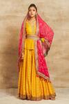 Buy_Saundh_Yellow Raw Silk Kurta Lehenga Set_at_Aza_Fashions