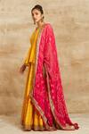 Saundh_Yellow Raw Silk Kurta Lehenga Set_Online_at_Aza_Fashions