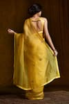 Shop_Weaver Story_Yellow Organza Woven Zardozi Work Handloom Saree _at_Aza_Fashions