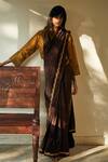 Buy_Shorshe Clothing_Brown Handloom Silk Saree _at_Aza_Fashions